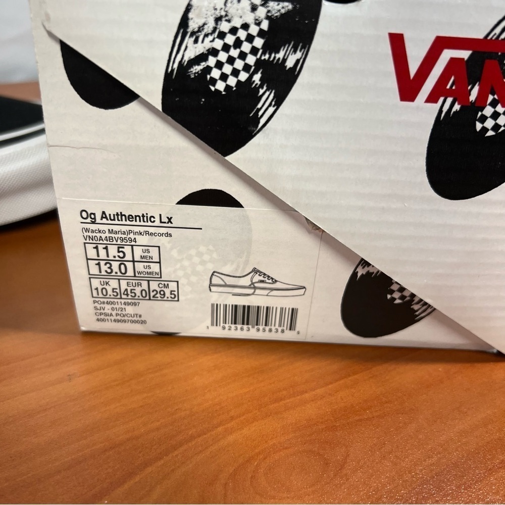Vans NEW Unisex OG Authentic LX Wacko Maria Pink Records Shoe Size 11.5 / 13 - Picture 2 of 10